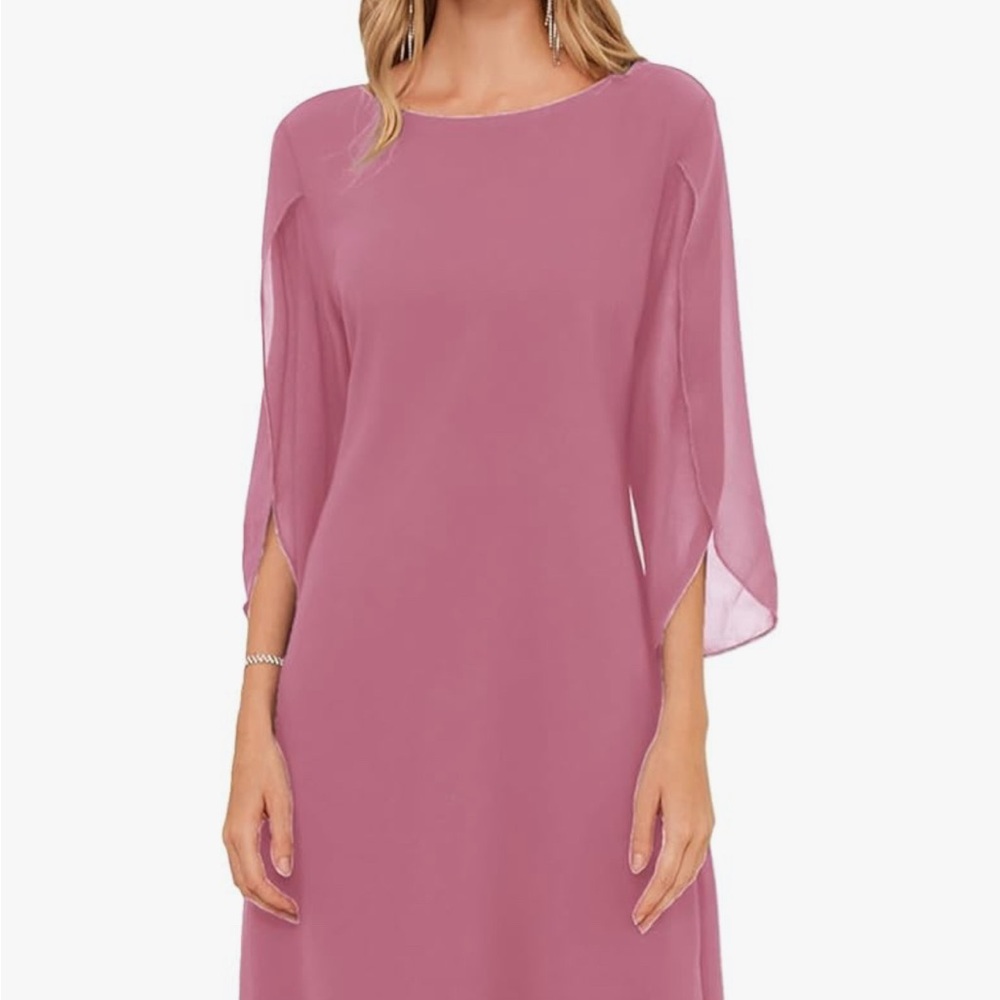 Grace Karin Pink Midi Dress with Dolman Sleeves